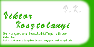 viktor kosztolanyi business card